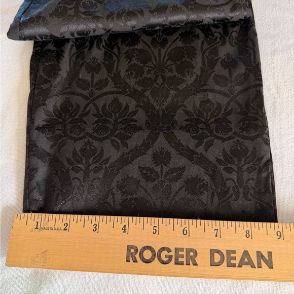 Black Jacquard Dress Pants Damask Pattern Elegant Evening Trousers - Picture 11 of 12